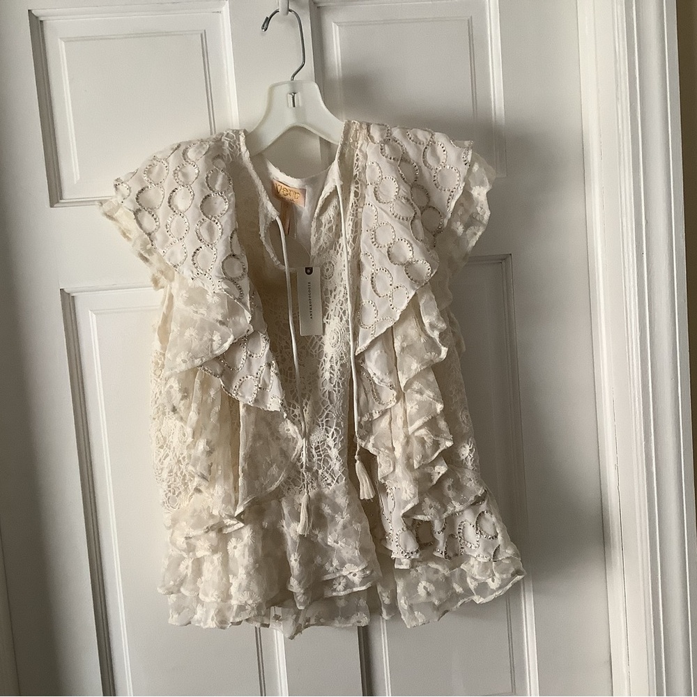 Anthropologie verb lace and beaded sleeveless top BNWT